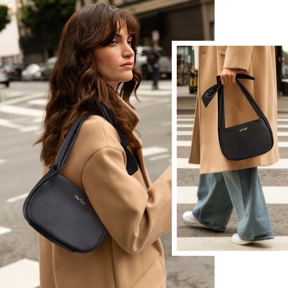 Women’s handbag Black Bow Shoulder Bag - Picture 3 of 6